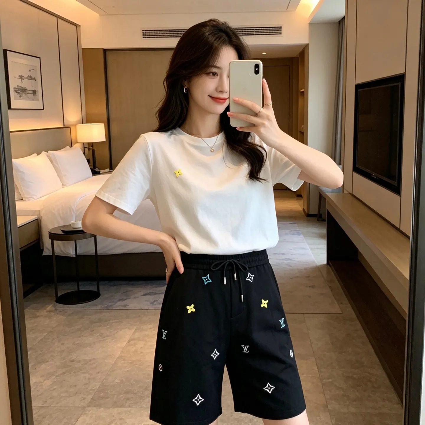 Louis Vuitton/Louis Vuitton 26ss colorful presbyopic embroidered shorts
